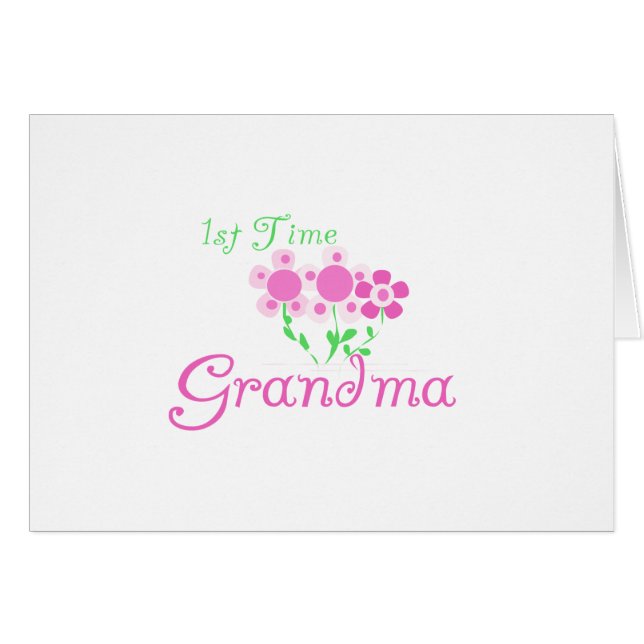 1st  Time Grandma-Pink Flowers (Front Horizontal)