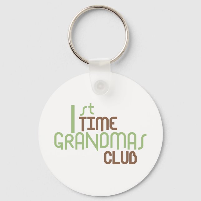 1st Time Grandmas Club (Green) Keychain (Front)