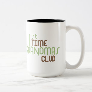 1st Time Grandmas Club (Green) Two-Tone Coffee Mug