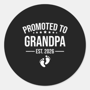 1st Time Grandpa Est 2026 New First Grandpa 2026  Classic Round Sticker