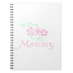 1st Time Mommy Pink Flowers Gifts Notebook