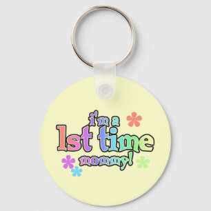 1st Time Mommy-Rainbow T-shirts and Gifts Keychain