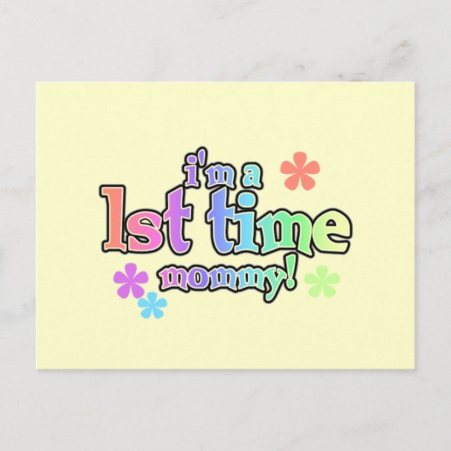 1st Time Mommy-Rainbow T-shirts and Gifts Postcard (Front)