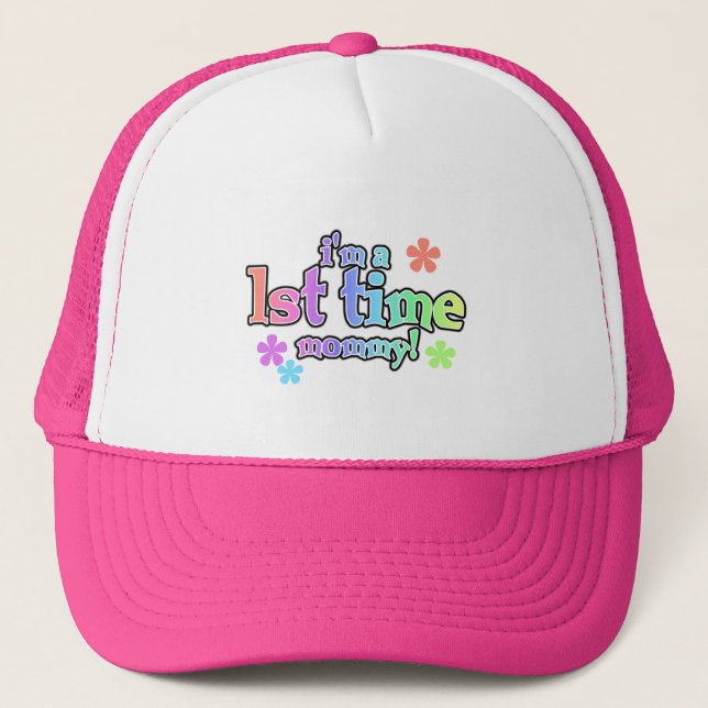 1st Time Mommy-Rainbow T-shirts and Gifts Trucker Hat (Front)