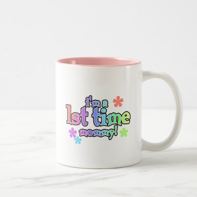 1st Time Mommy-Rainbow T-shirts and Gifts Two-Tone Coffee Mug (Right)