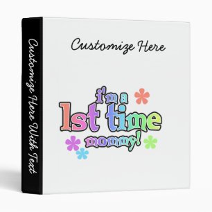 1st Time Mommy Rainbow Text Gifts Binder
