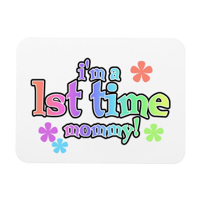1st Time Mommy Rainbow Text Gifts Magnet (Horizontal)