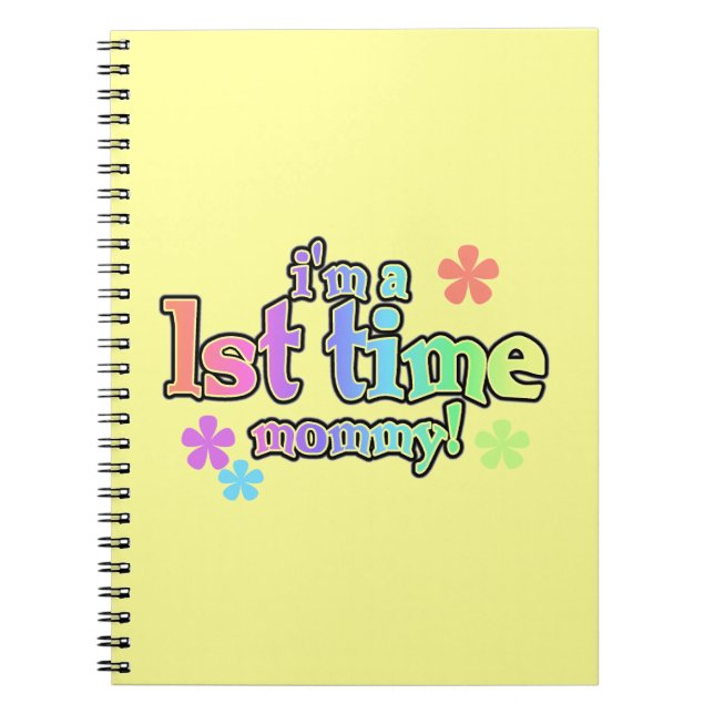 1st Time Mommy Rainbow Text Gifts Notebook (Front)