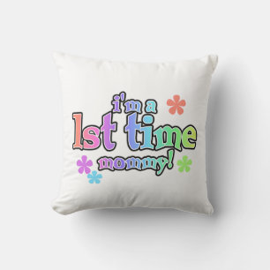 1st Time Mommy Rainbow Text Gifts Throw Pillow
