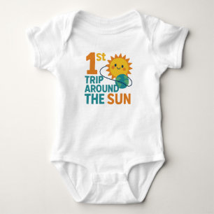 1st Trip Around the Sun Baby First Birthday Bodysuit