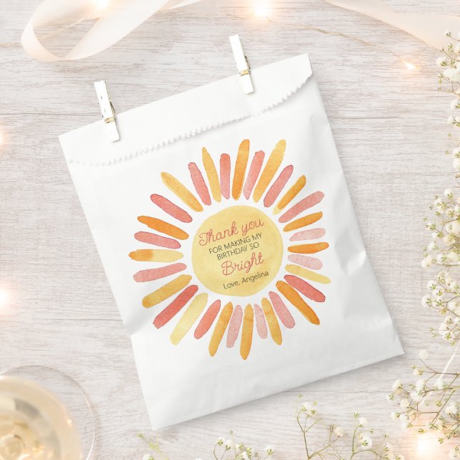 1st Trip Around the Sun Birthday Party Thank You Favour Bag (Clipped)