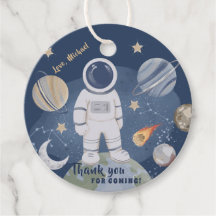 1st Trip Galaxy Boy Birthday Thank You Favour Tag
