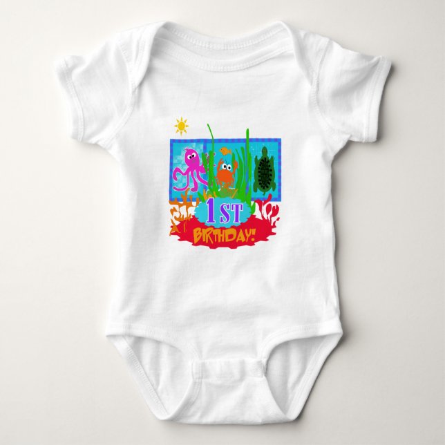 1st Undersea Adventure Birthday Tshirts (Front)