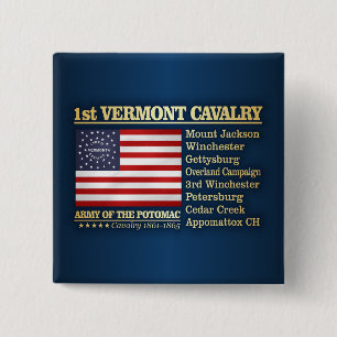 1st Vermont Cavalry (BH) 2 Inch Square Button