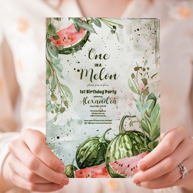 1st Watermelon Birthday Invitation (Creator Uploaded)