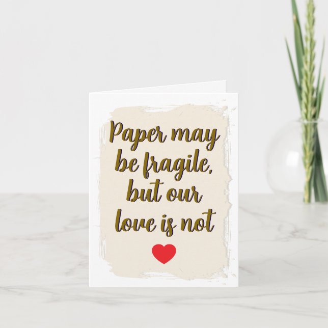1st wedding anniversary card Paper first (Front)