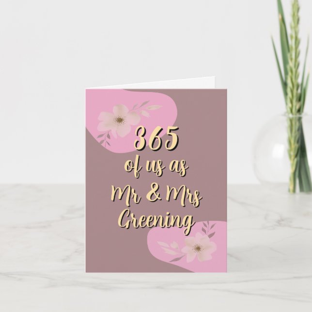 1st wedding anniversary card Paper first (Front)
