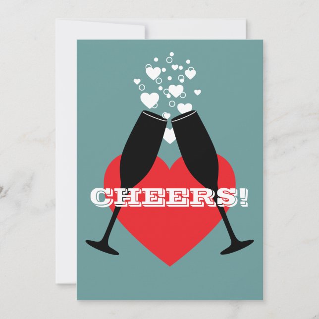 1st Wedding Anniversary Invitation - Cheers! (Front)
