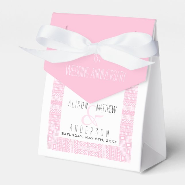 1st Wedding Anniversary Personalized Favour Box (Front Side)