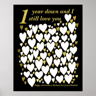 1st Wedding Anniversary Reasons I Love You Poster