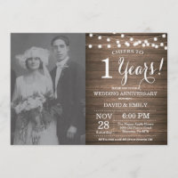 1st Wedding Anniversary Rutic Wood
