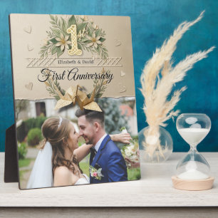 1st Wedding Paper Anniversary Papercut Crane Photo Plaque