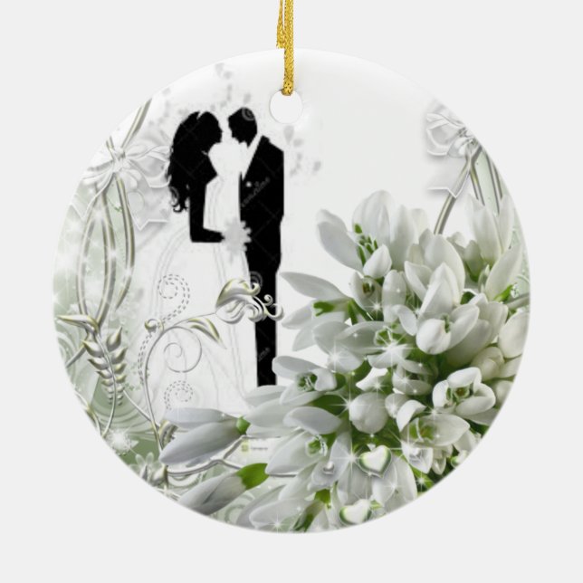 1st year marriage 2 ceramic ornament (Back)