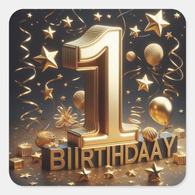 1th birthday sticker (Front)