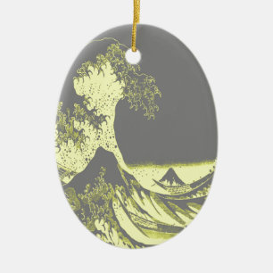 1thegreatwaveredblackbig-003 ceramic ornament