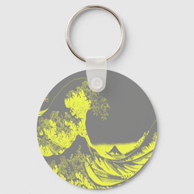 1thegreatwaveredblackbig-003 keychain (Front)