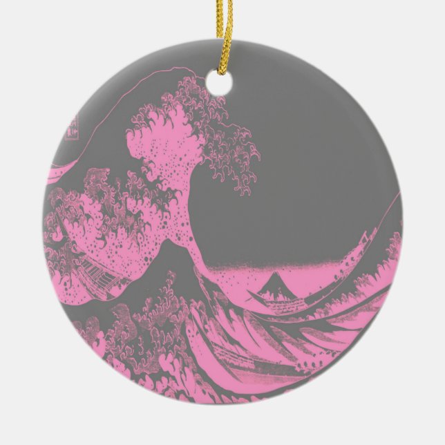 1thegreatwaveredblackbig-005 ceramic ornament (Front)