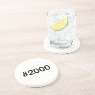 2000 Hashtag 25 Birthday Anniversary Coaster