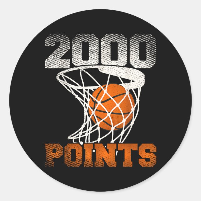 2000 Points Basball For Favourite Basball Player Classic Round Sticker (Front)