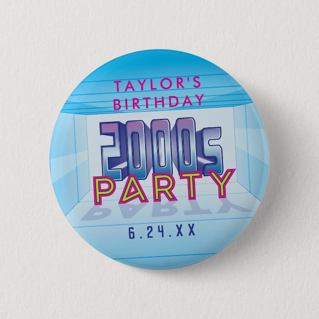 2000s Party Theme Button (Front)