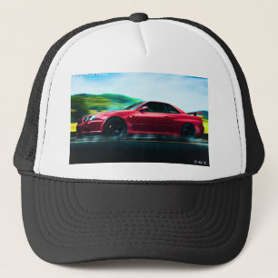 2000's sports car on 2 tone trucker cap