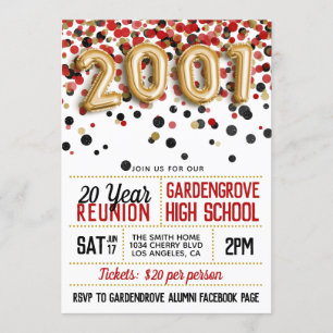 2001 High School College Reunion Invitation