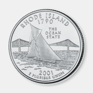 2001 Rhode Island State Quarter aimant