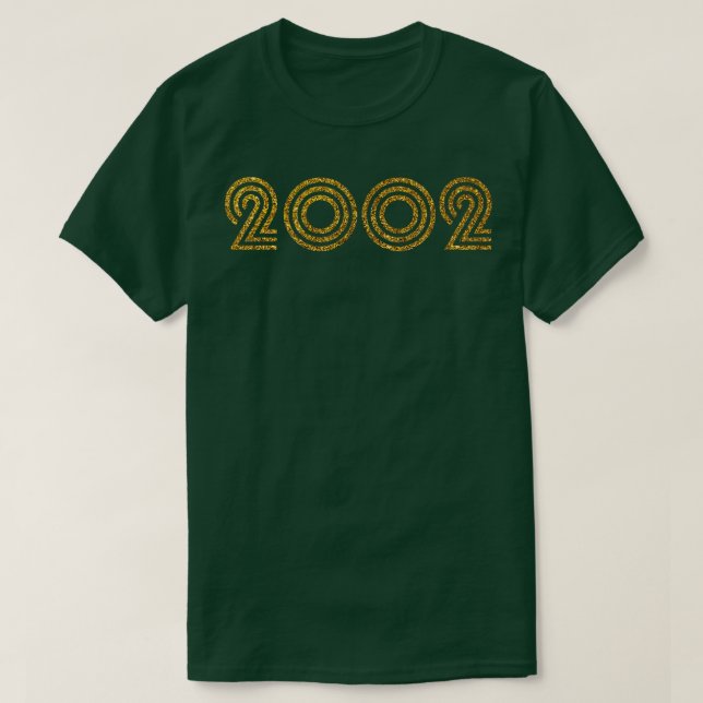 2002 Birth Year Glitter Effect T-Shirt (Design Front)