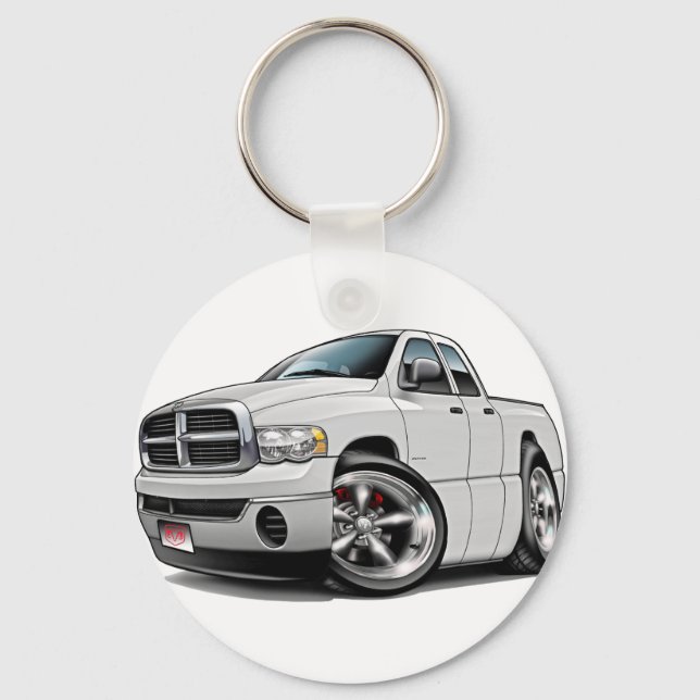 2003-08 Ram Quad White Truck Keychain (Front)
