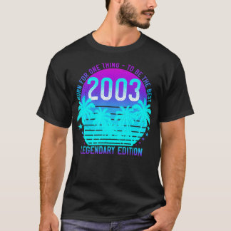 2003 Birthday 18th  Aesthetic Vintage Sunset Palm T-Shirt