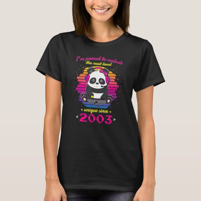 2003 Birthday Party Cake Panda Gaming Unlock The N T-Shirt (Front)