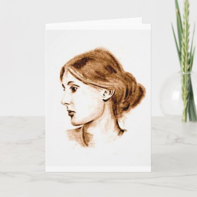 2004 soft pencil drawing of Virginia Woolf card   (Front)