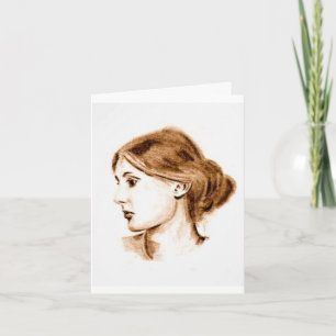 2004 soft pencil drawing of Virginia Woolf card