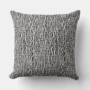 200515 - White on Black Throw Pillow