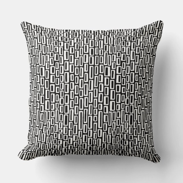 200515 - White on Black Throw Pillow (Front)