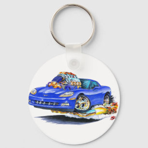 2005-10 Corvette Blue Car Keychain