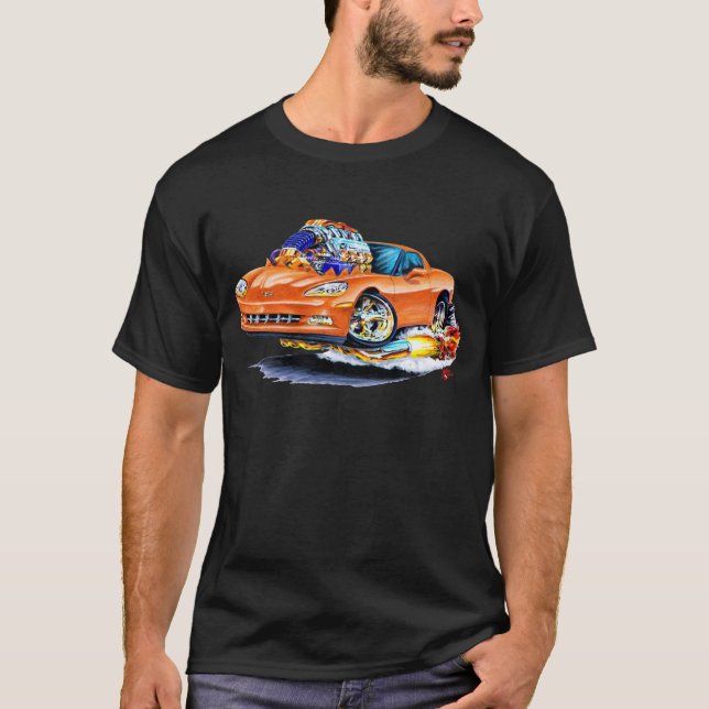 2005-10 Corvette Orange Car T-Shirt (Front)
