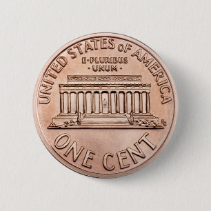 2005 Lincoln Memorial 1 cent copper coin money 2 Inch Round Button