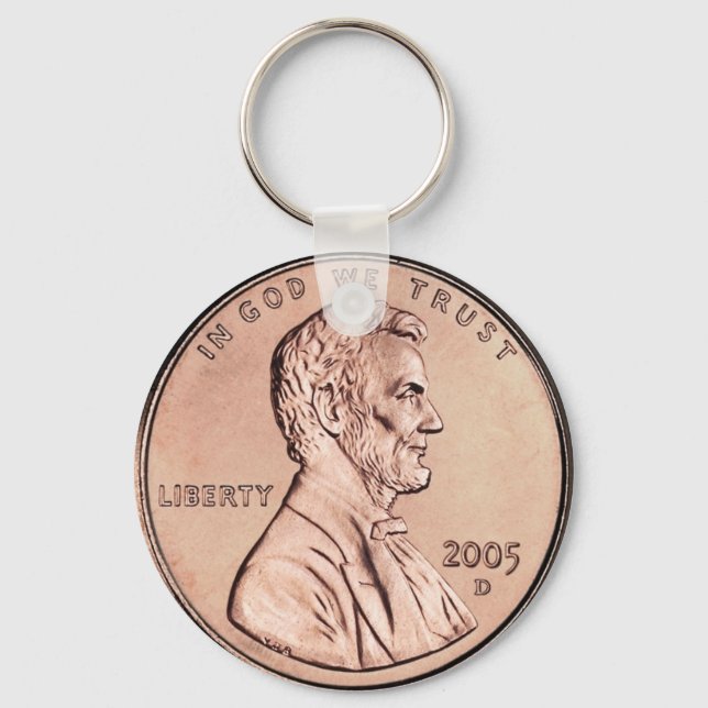 2005 Lincoln Memorial 1 cent copper coin money Keychain (Front)