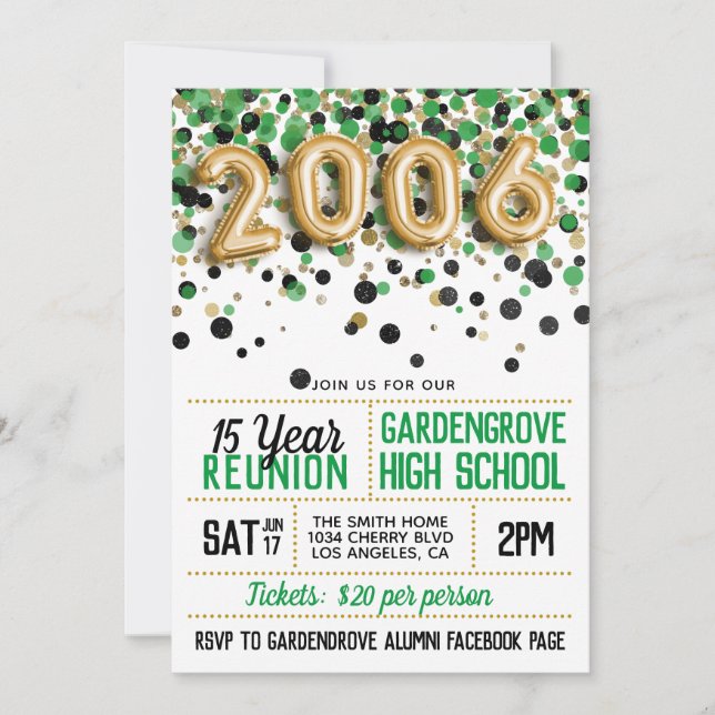 2006 High School College Reunion Invitation (Front)